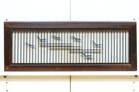 カモメが飛ぶ風情ある絵柄を描いた小型欄間　EZ2587　在庫1枚