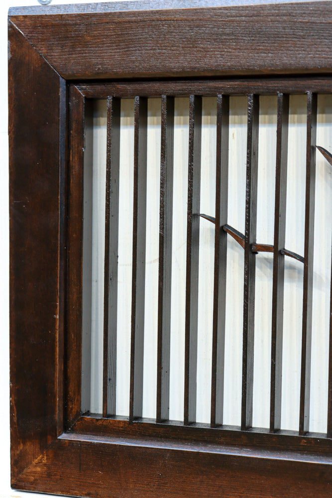 カモメが飛ぶ風情ある絵柄を描いた小型欄間　EZ2587　在庫1枚