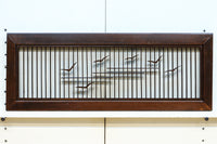 カモメが飛ぶ風情ある絵柄を描いた小型欄間　EZ2587　在庫1枚