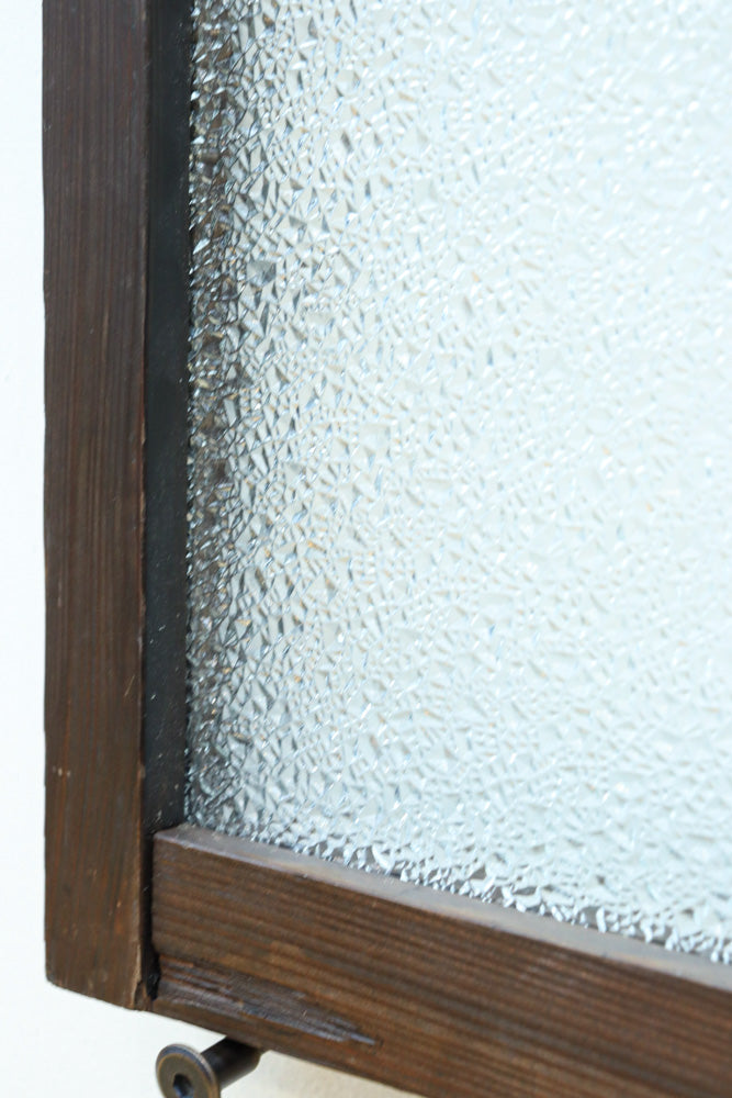 幅880ミリ!! グリーンの色ガラスが映えるガラス小型欄間　EZ2588　在庫1枚