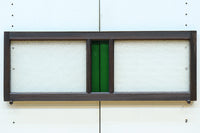 幅880ミリ!! グリーンの色ガラスが映えるガラス小型欄間　EZ2588　在庫1枚