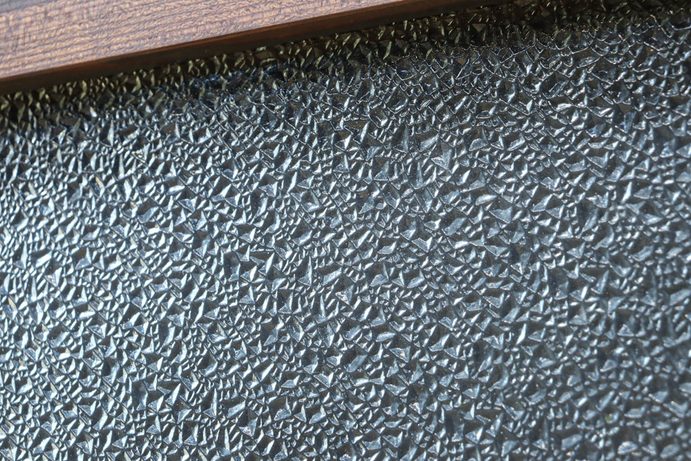 幅880ミリ!! グリーンの色ガラスが映えるガラス小型欄間　EZ2588　在庫1枚