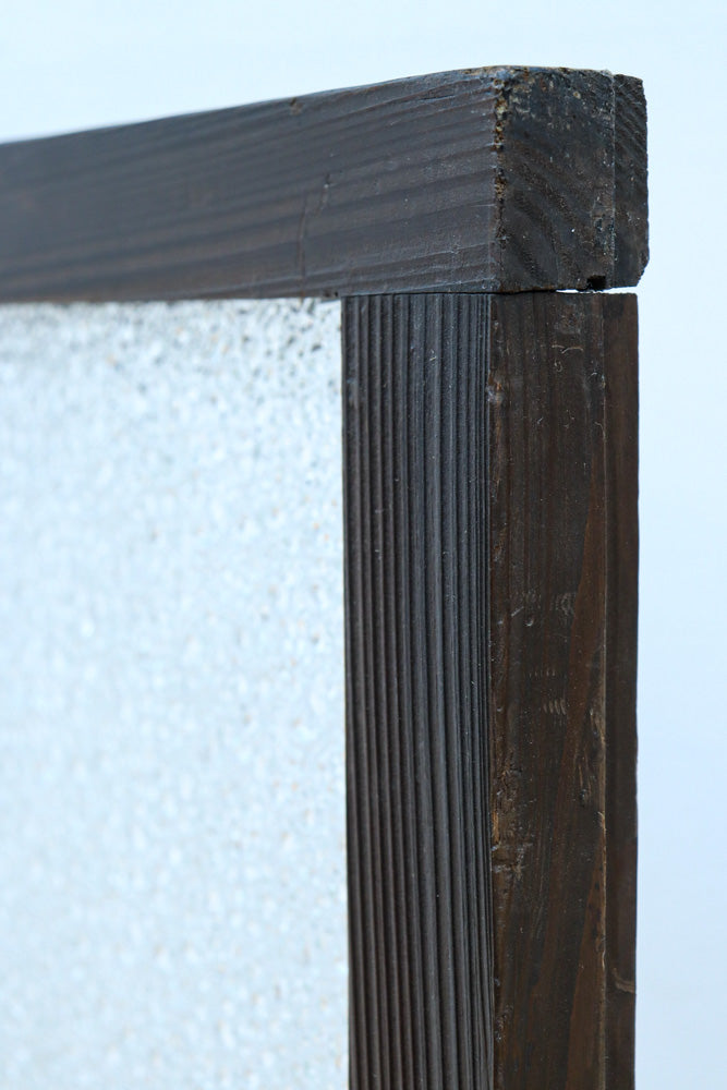 幅880ミリ!! グリーンの色ガラスが映えるガラス小型欄間　EZ2588　在庫1枚