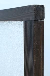 幅880ミリ!! グリーンの色ガラスが映えるガラス小型欄間　EZ2588　在庫1枚