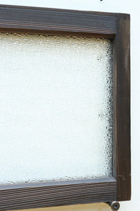 幅880ミリ!! グリーンの色ガラスが映えるガラス小型欄間　EZ2588　在庫1枚