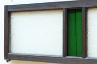 幅880ミリ!! グリーンの色ガラスが映えるガラス小型欄間　EZ2588　在庫1枚