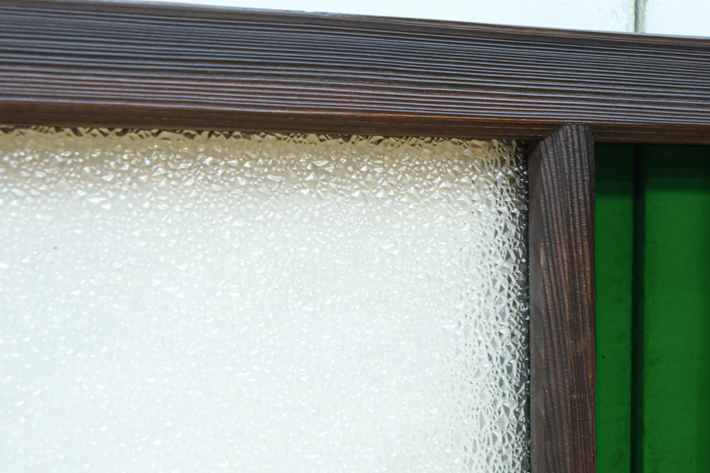 幅880ミリ!! グリーンの色ガラスが映えるガラス小型欄間 EZ2588 在庫1