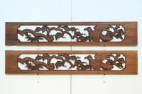 松の周りで貫録ある鷹が舞う彫刻欄間素材　EZ2592ab　在庫(a:0 b:1)枚