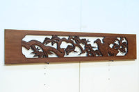 松の周りで貫録ある鷹が舞う彫刻欄間素材　EZ2592ab　在庫(a:0 b:1)枚