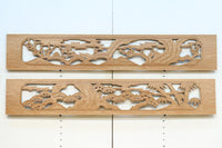 縁起物の木々を描いた上品な面持ちの彫刻欄間素材　EZ2593ab　在庫(a:1 b:1)枚