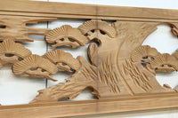 縁起物の木々を描いた上品な面持ちの彫刻欄間素材　EZ2593ab　在庫(a:1 b:1)枚