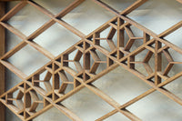 稀少小型サイズ!!　気品漂う組子帯模様で迫力ある両面ガラス入り建具セット　EZ2596　在庫4枚1組