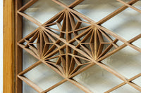 稀少小型サイズ!!　気品漂う組子帯模様で迫力ある両面ガラス入り建具セット　EZ2596　在庫4枚1組