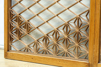 稀少小型サイズ!!　気品漂う組子帯模様で迫力ある両面ガラス入り建具セット　EZ2596　在庫4枚1組