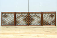 稀少小型サイズ!!　気品漂う組子帯模様で迫力ある両面ガラス入り建具セット　EZ2596　在庫4枚1組