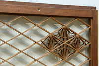 稀少小型サイズ!!　気品漂う組子帯模様で迫力ある両面ガラス入り建具セット　EZ2596　在庫4枚1組