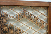 稀少小型サイズ!!　気品漂う組子帯模様で迫力ある両面ガラス入り建具セット　EZ2596　在庫4枚1組