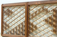 稀少小型サイズ!!　気品漂う組子帯模様で迫力ある両面ガラス入り建具セット　EZ2596　在庫4枚1組