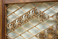 稀少小型サイズ!!　気品漂う組子帯模様で迫力ある両面ガラス入り建具セット　EZ2596　在庫4枚1組