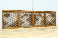 稀少小型サイズ!!　気品漂う組子帯模様で迫力ある両面ガラス入り建具セット　EZ2596　在庫4枚1組