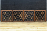 稀少小型サイズ!!　気品漂う組子帯模様で迫力ある両面ガラス入り建具セット　EZ2596　在庫4枚1組