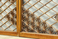 稀少小型サイズ!!　気品漂う組子帯模様で迫力ある両面ガラス入り建具セット　EZ2596　在庫4枚1組