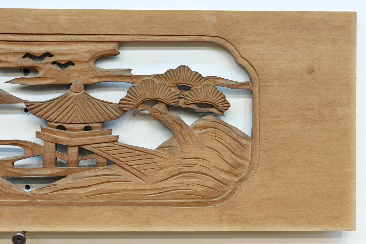 松島を描く彫刻欄間素材　EZ2598ab　在庫(a:1 b:1)枚