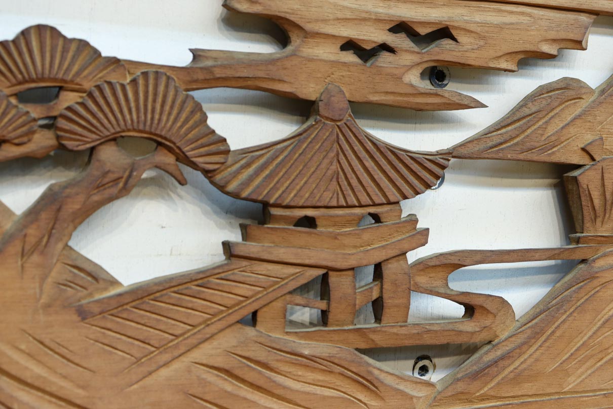 松島を描く彫刻欄間素材　EZ2598ab　在庫(a:1 b:1)枚