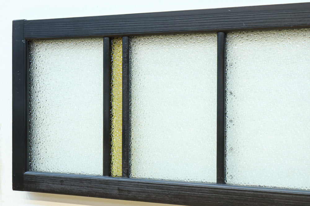 稀少アンバーガラスで華やかな印象を放つダイヤガラス入り欄間　EZ2602ab　在庫(a:1 b:1)枚