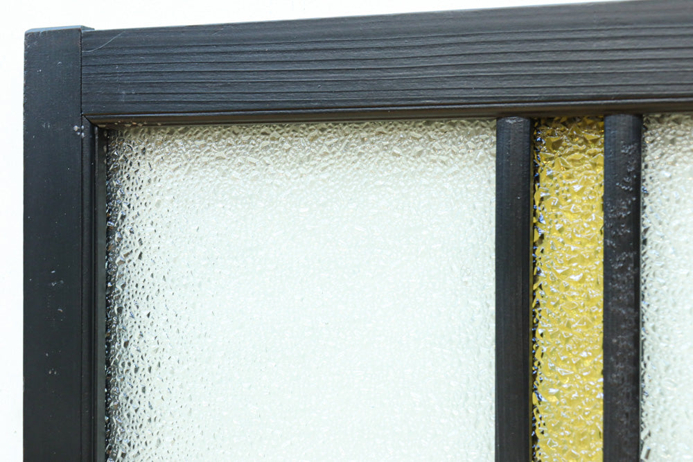 稀少アンバーガラスで華やかな印象を放つダイヤガラス入り欄間　EZ2602ab　在庫(a:1 b:1)枚