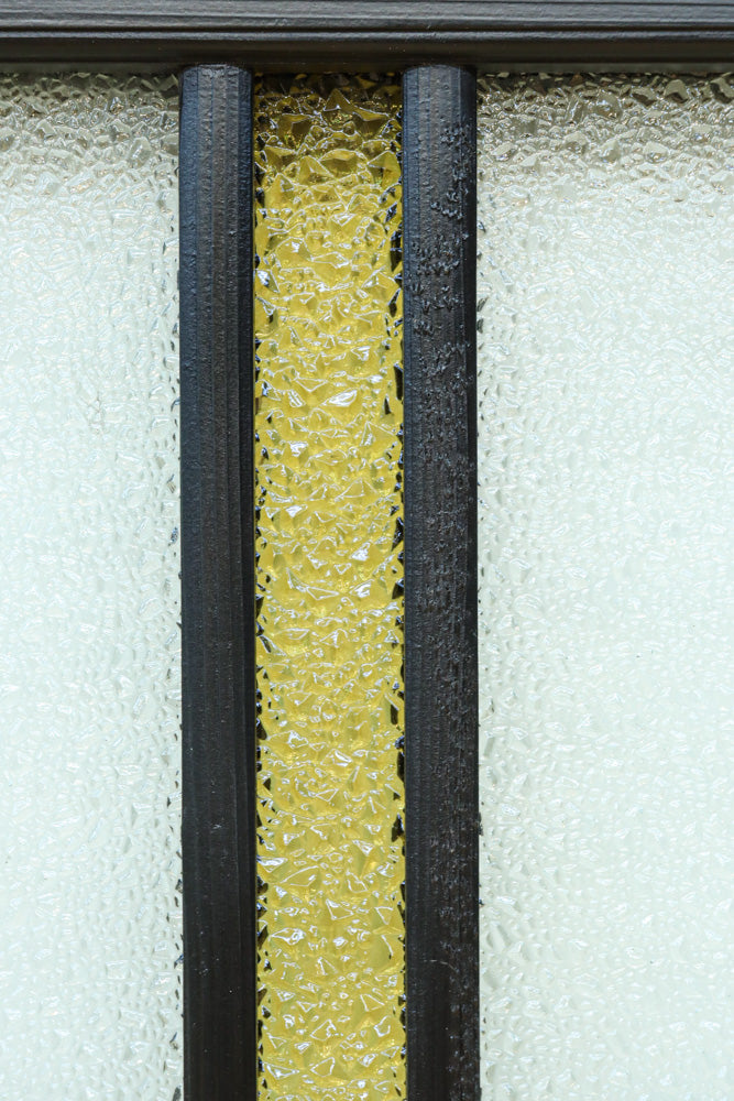 稀少アンバーガラスで華やかな印象を放つダイヤガラス入り欄間　EZ2602ab　在庫(a:1 b:1)枚