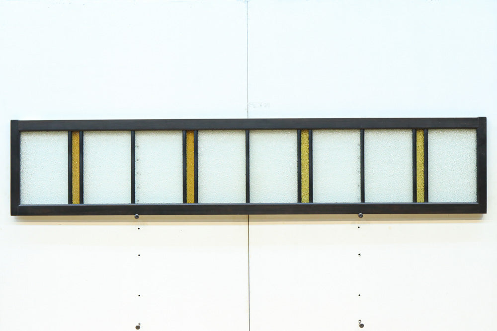 稀少アンバーガラスで華やかな印象を放つダイヤガラス入り欄間　EZ2602ab　在庫(a:1 b:1)枚