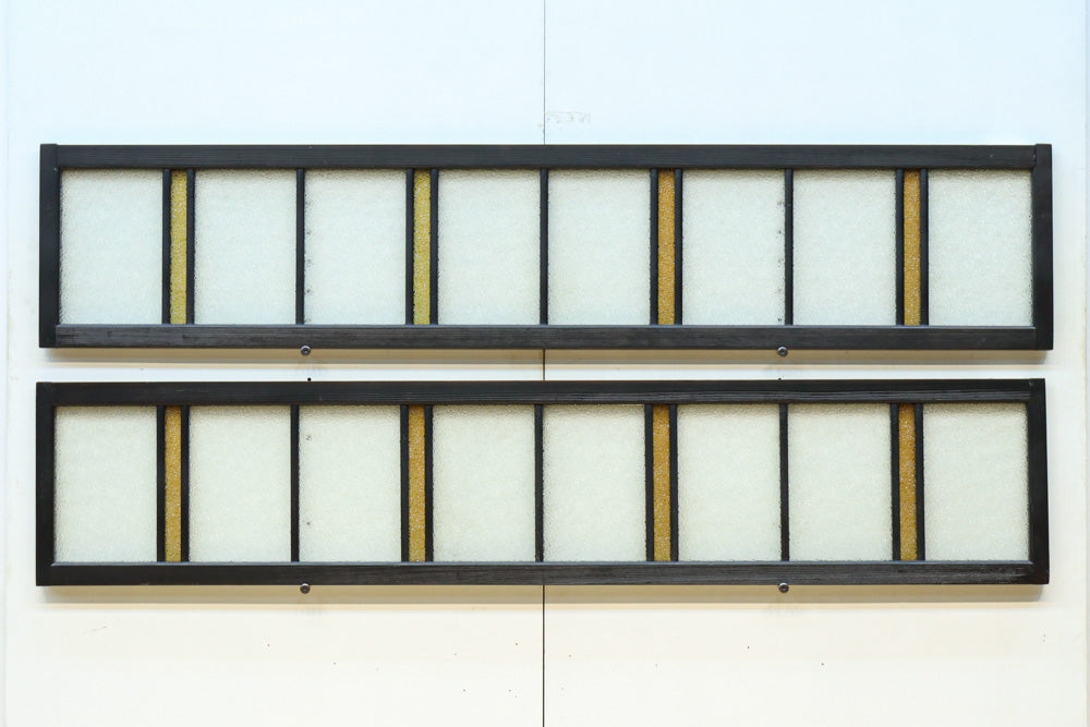 稀少アンバーガラスで華やかな印象を放つダイヤガラス入り欄間　EZ2602ab　在庫(a:1 b:1)枚