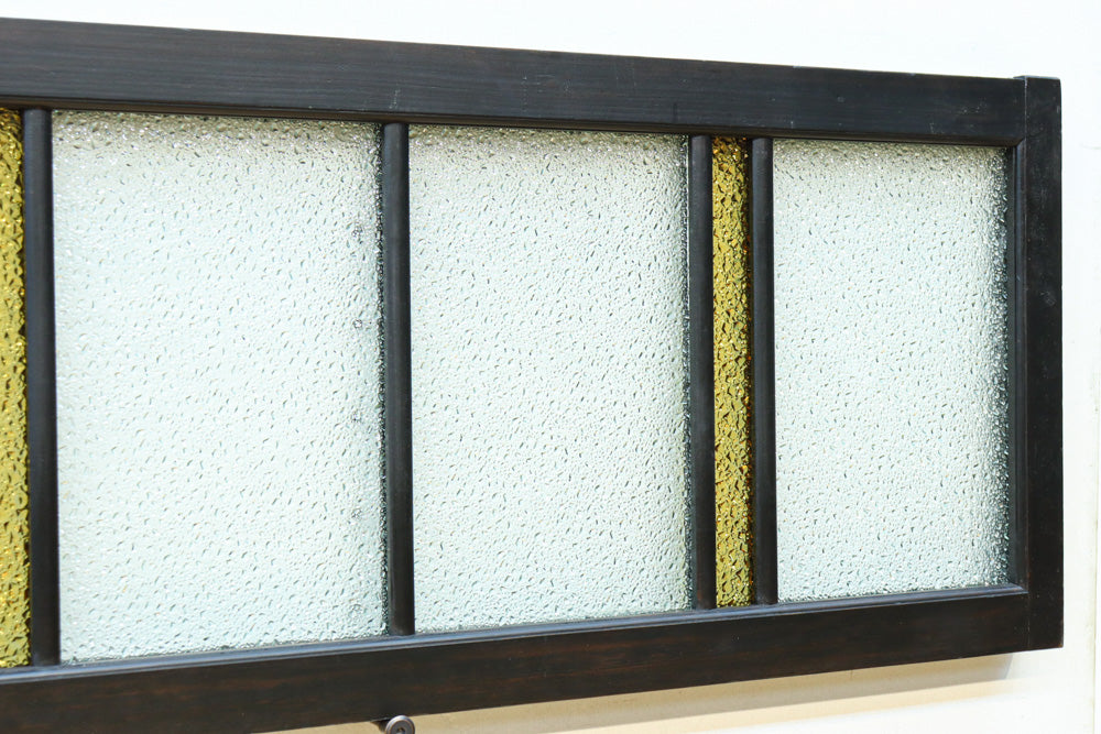 稀少アンバーガラスで華やかな印象を放つダイヤガラス入り欄間　EZ2602ab　在庫(a:1 b:1)枚