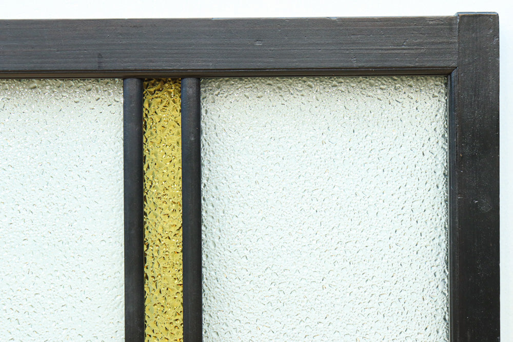 稀少アンバーガラスで華やかな印象を放つダイヤガラス入り欄間　EZ2602ab　在庫(a:1 b:1)枚