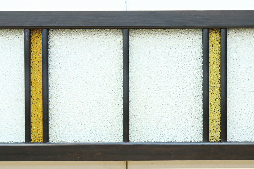 稀少アンバーガラスで華やかな印象を放つダイヤガラス入り欄間　EZ2602ab　在庫(a:1 b:1)枚