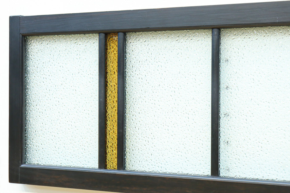 稀少アンバーガラスで華やかな印象を放つダイヤガラス入り欄間　EZ2602ab　在庫(a:1 b:1)枚