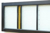 稀少アンバーガラスで華やかな印象を放つダイヤガラス入り欄間　EZ2602ab　在庫(a:1 b:1)枚