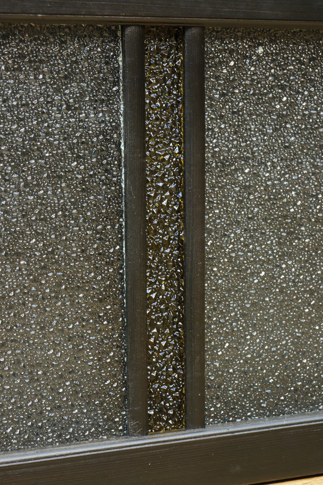 稀少アンバーガラスで華やかな印象を放つダイヤガラス入り欄間　EZ2602ab　在庫(a:1 b:1)枚