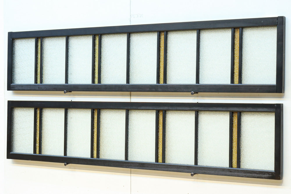 稀少アンバーガラスで華やかな印象を放つダイヤガラス入り欄間　EZ2602ab　在庫(a:1 b:1)枚