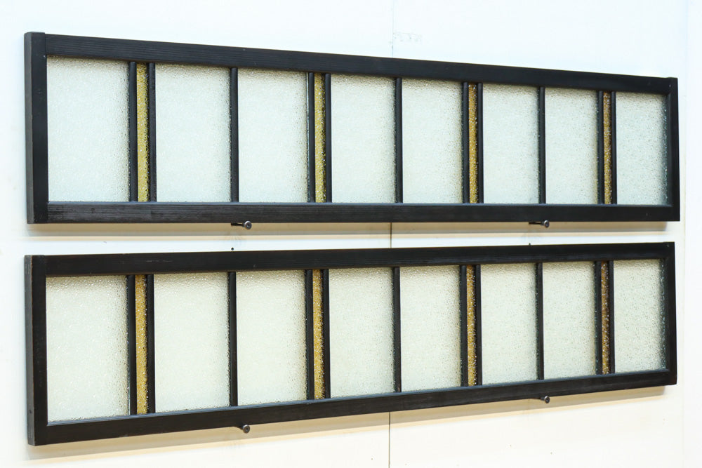 稀少アンバーガラスで華やかな印象を放つダイヤガラス入り欄間　EZ2602ab　在庫(a:1 b:1)枚