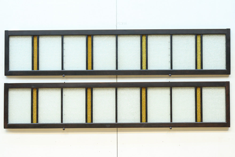 稀少アンバーガラスで華やかな印象を放つダイヤガラス入り欄間　EZ2602ab　在庫(a:1 b:1)枚