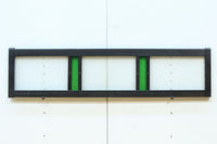 グリーンの花柄プレスガラスのレトロ感が可愛らしい中型ガラス欄間　EZ2607ab　在庫(a:1 b:0)枚