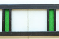 グリーンの花柄プレスガラスのレトロ感が可愛らしい中型ガラス欄間　EZ2607ab　在庫(a:1 b:0)枚