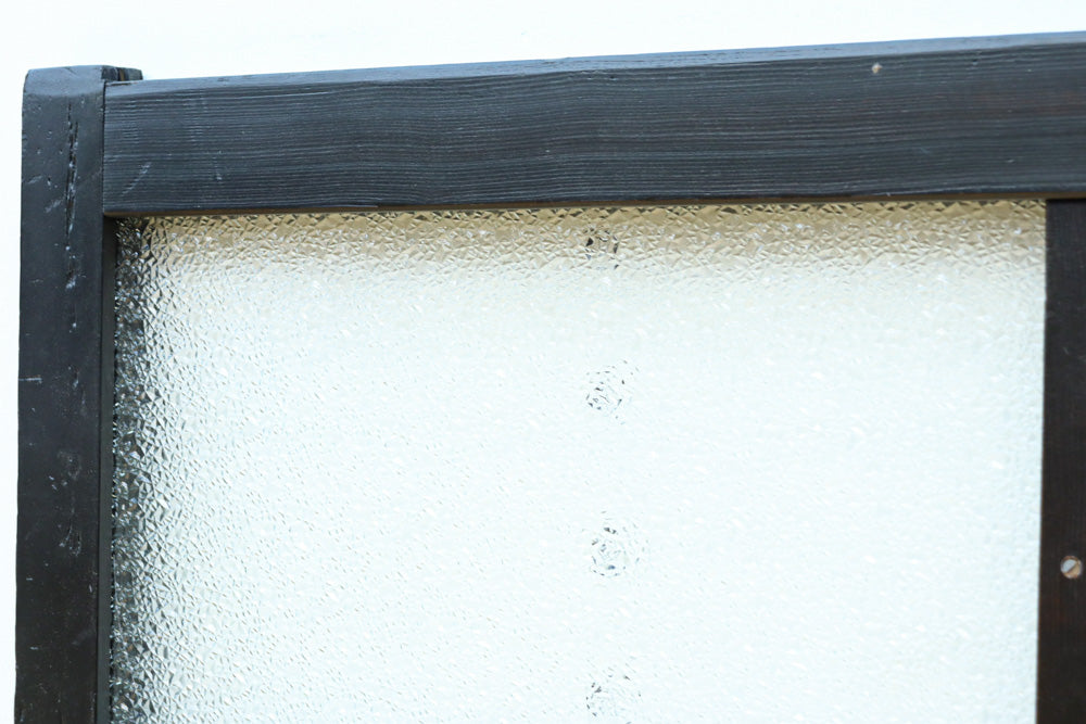 グリーンの花柄プレスガラスのレトロ感が可愛らしい中型ガラス欄間　EZ2607ab　在庫(a:1 b:0)枚