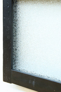 グリーンの花柄プレスガラスのレトロ感が可愛らしい中型ガラス欄間　EZ2607ab　在庫(a:1 b:0)枚