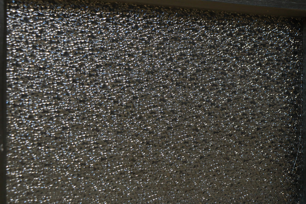 グリーンの花柄プレスガラスのレトロ感が可愛らしい中型ガラス欄間　EZ2607ab　在庫(a:1 b:0)枚