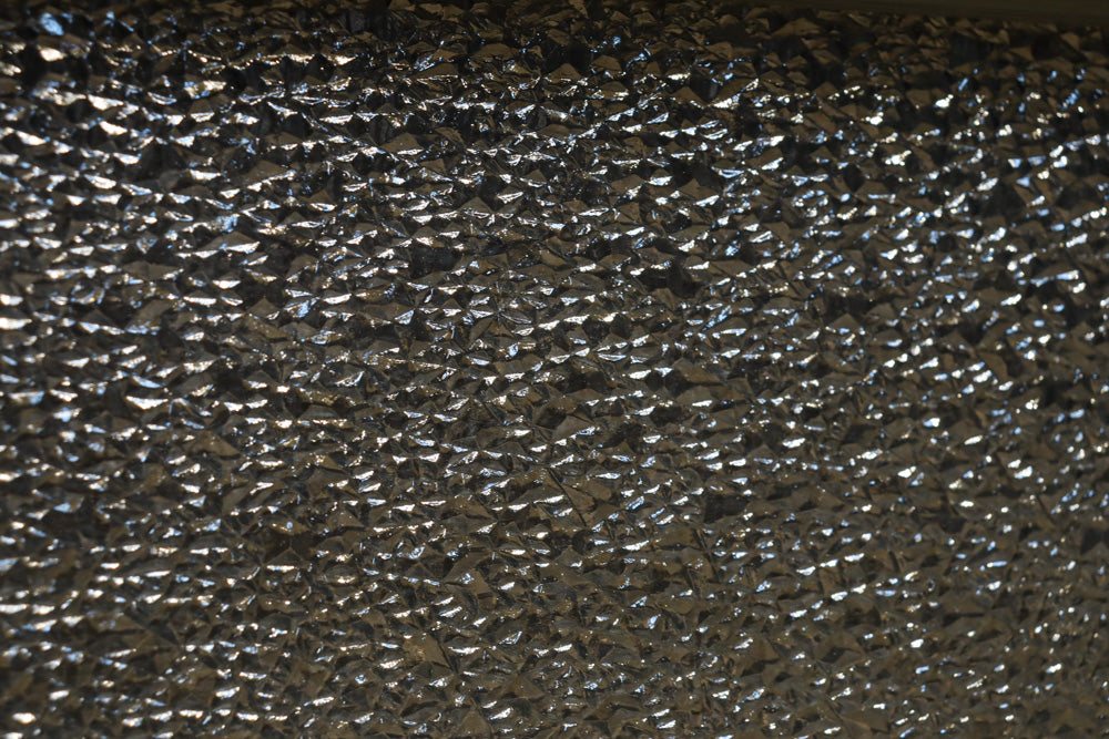 グリーンの花柄プレスガラスのレトロ感が可愛らしい中型ガラス欄間　EZ2607ab　在庫(a:1 b:0)枚