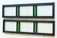 グリーンの花柄プレスガラスのレトロ感が可愛らしい中型ガラス欄間　EZ2607ab　在庫(a:1 b:0)枚