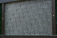 グリーンの花柄プレスガラスのレトロ感が可愛らしい中型ガラス欄間　EZ2607ab　在庫(a:1 b:0)枚